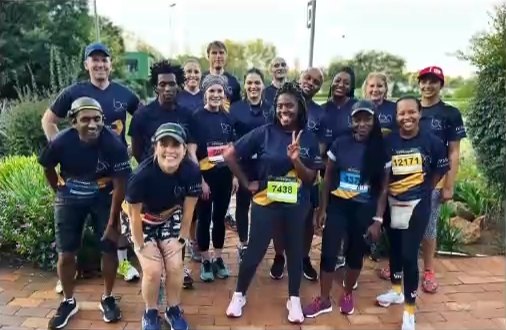 Bentel Associates running team after the JP Morgan Corporate Challenge